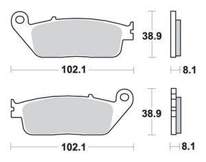 SBS KLOCKI HAMULCOWE KH142 / KH226 STREET EXCEL SINTER KOLOR ZŁOTY