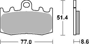 SBS KLOCKI HAMULCOWE KH335 STREET CERAMIC KOLOR CZARNY PASUJE DO: BMW R850/1100/1150/1200, K1200/1300 PRZÓD