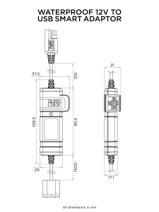 USB Adapter 12V Wodoodporny QUAD LOCK Uniwersalny