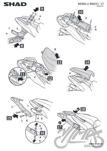 Stelaż kufra tylnego motocyklowego SHAD do Benelli BN251