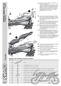 Stelaż kufra tylnego SHAD do Yamaha Fazer FZ6