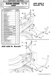 Kappa stelaż kufra centralnego Suzuki GSF 600 bandit / s (96-99), gsf 1200 bandit (96-99) ( bez płyty )