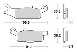 SBS KLOCKI HAMULCOWE KH446 OFF-ROAD SINTER KOLOR ZŁOTY