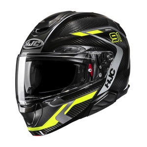 Kask motocyklowy szczękowy HJC RPHA 91 Carbon Lagos czarny/żółty