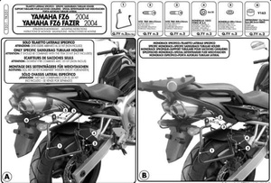 KAPPA Stelaż na sakwy motocyklowe STELAŻ POD BOCZNE YAMAHA FZ6